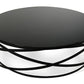 HomeRoots 13" Metal and Glass Coffee Table in Black Finish