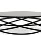 HomeRoots 13" Metal and Glass Coffee Table in Black Finish