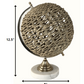 HomeRoots 13" Modern Farmhouse Rustic Jute and Marble Globe Sculpture