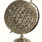 HomeRoots 13" Modern Farmhouse Rustic Jute and Marble Globe Sculpture