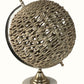 HomeRoots 13" Modern Farmhouse Rustic Jute and Marble Globe Sculpture