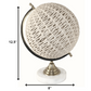 HomeRoots 13" Modern Farmhouse Rustic Rattan and Marble Globe Sculpture