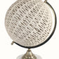 HomeRoots 13" Modern Farmhouse Rustic Rattan and Marble Globe Sculpture