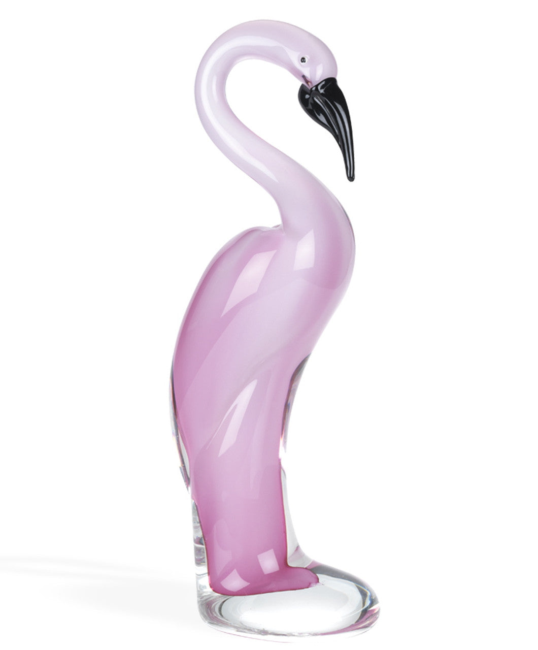 HomeRoots 13 Mouth Blown Pink Flamingo Art Glass