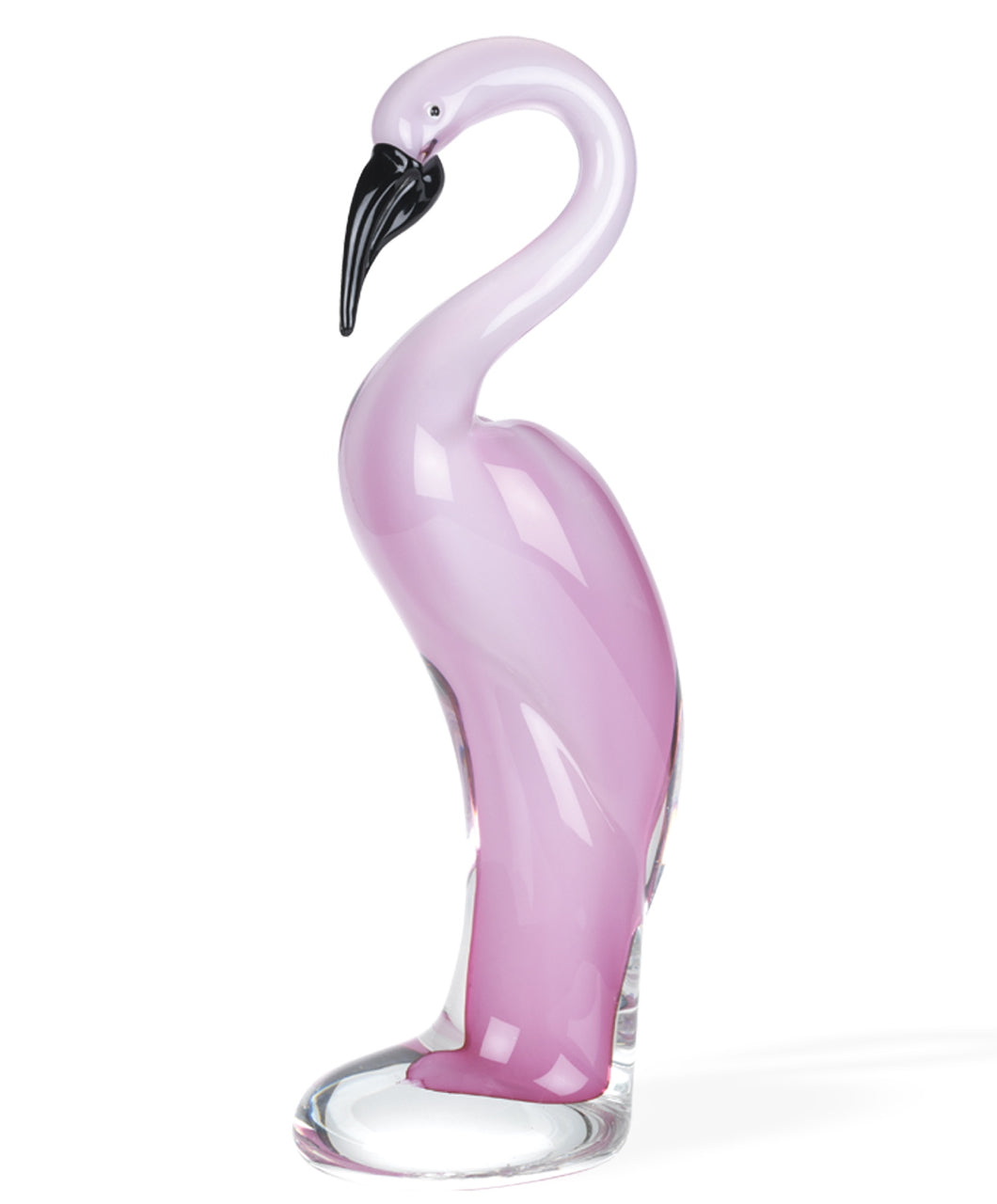 HomeRoots 13 Mouth Blown Pink Flamingo Art Glass