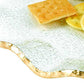 HomeRoots 13" Mouth Blown Wavy Platter or Charger With Gold Leaf Edge Finish