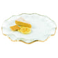 HomeRoots 13" Mouth Blown Wavy Platter or Charger With Gold Leaf Edge Finish