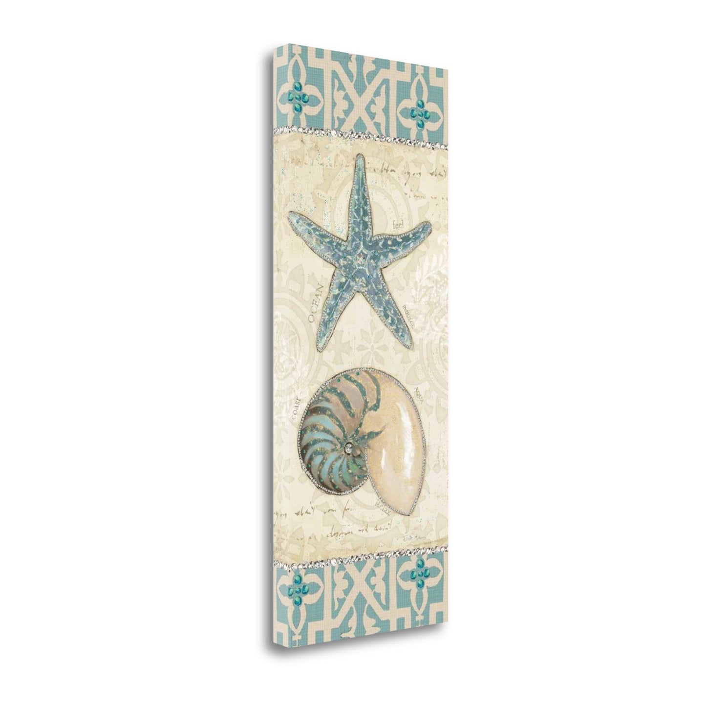 HomeRoots 13" Soft Beach Treasures Journal Giclee Print on Gallery Wrap Canvas Wall Art