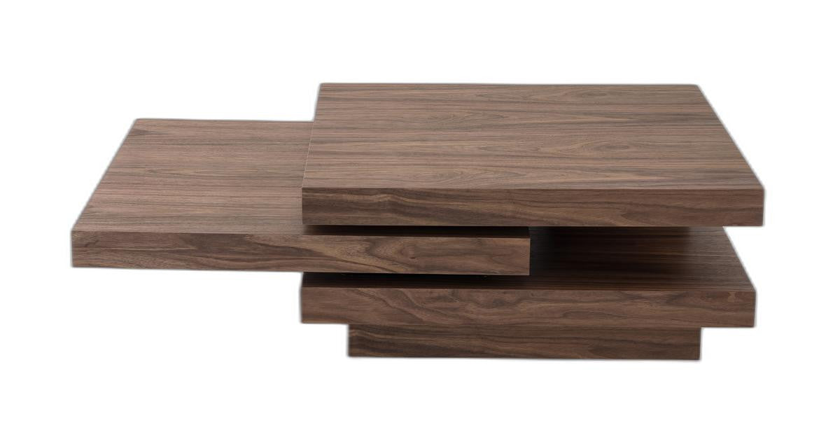 HomeRoots 13" Veneer Coffee Table With Walnut Finish