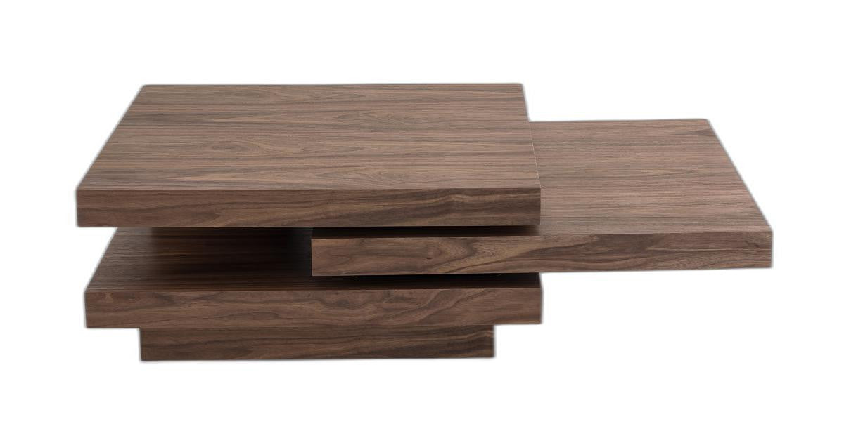 HomeRoots 13" Veneer Coffee Table With Walnut Finish