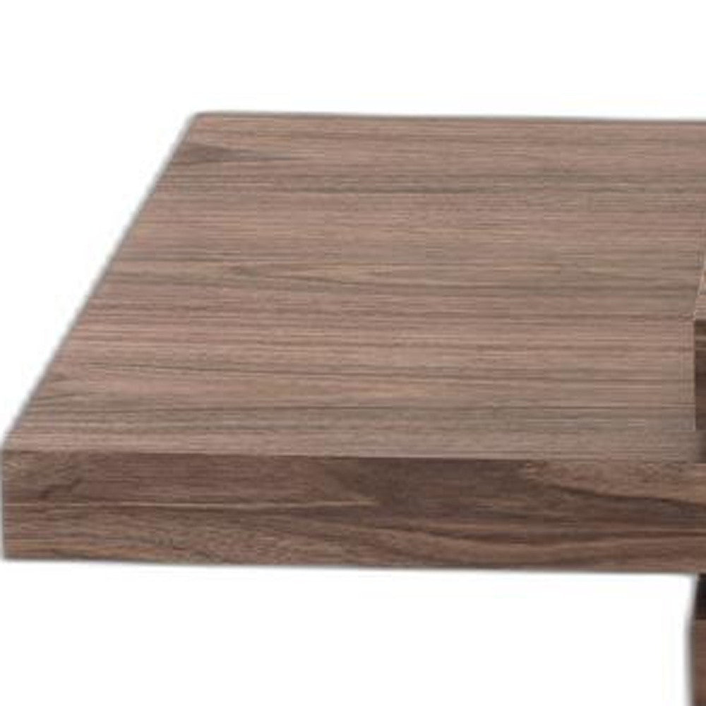 HomeRoots 13" Veneer Coffee Table With Walnut Finish