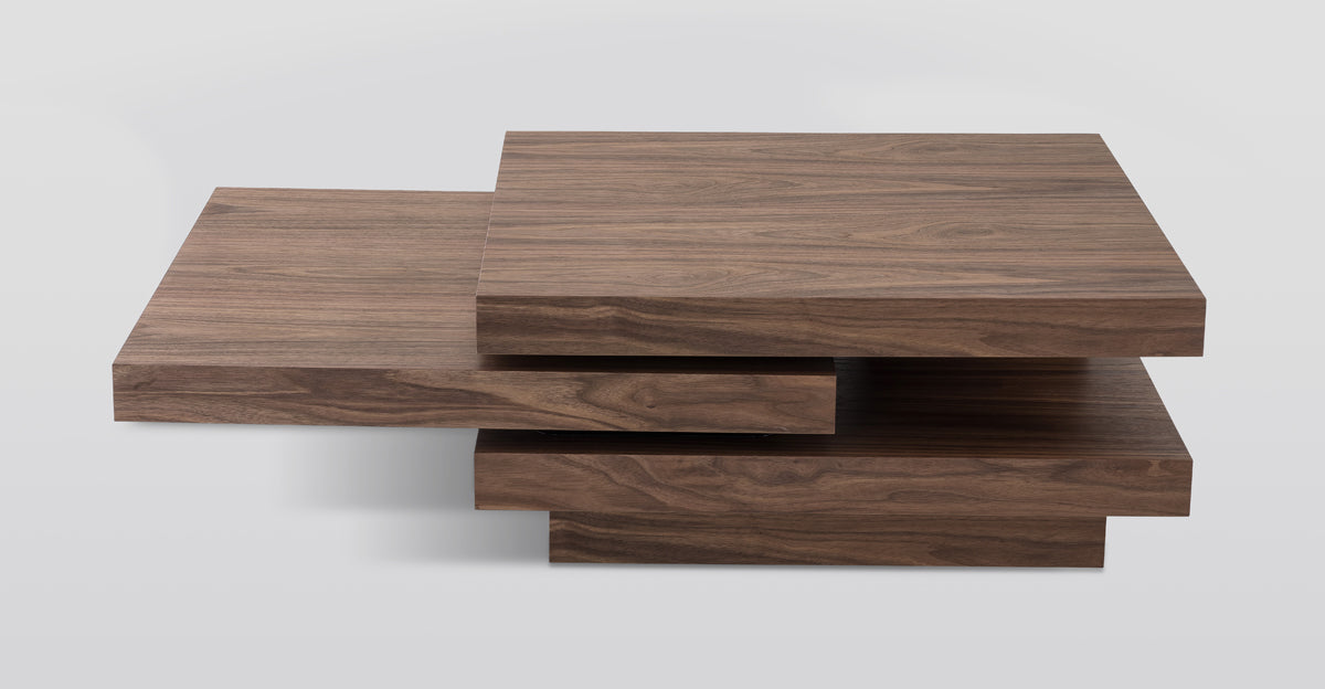 HomeRoots 13" Veneer Coffee Table With Walnut Finish