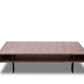 HomeRoots 13" Veneer and Aluminum Coffee Table in Walnut Finish