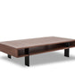 HomeRoots 13" Veneer and Aluminum Coffee Table in Walnut Finish