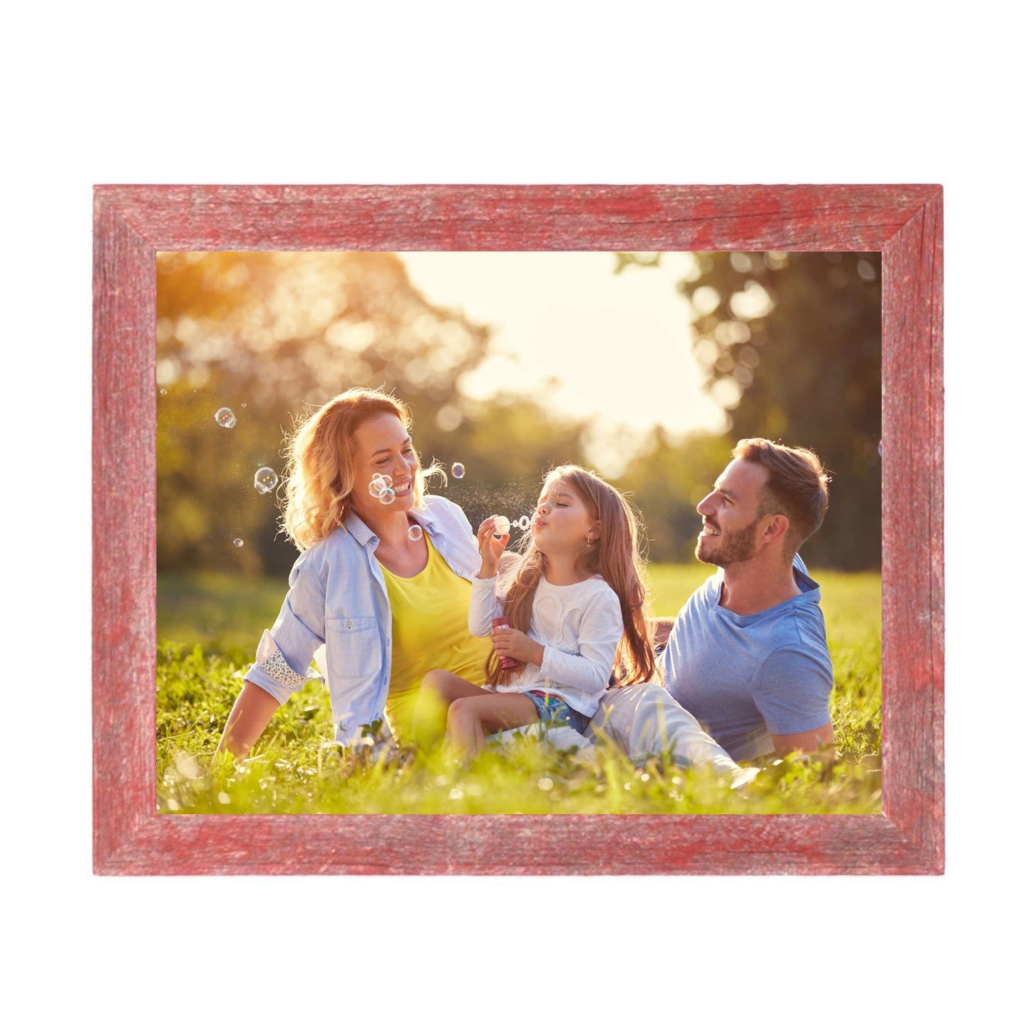 HomeRoots 13” x 19” Rustic Farmhouse Red Wood Frame
