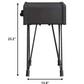 HomeRoots 13.8" x 18.5" x 23.2" 1 Drawer Wooden End Table in Charcoal Finish