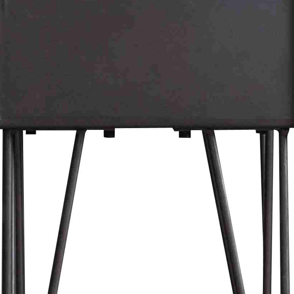 HomeRoots 13.8" x 18.5" x 23.2" 1 Drawer Wooden End Table in Charcoal Finish