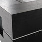 HomeRoots 14" Black Oak Veneer and Glass Coffee Table