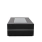 HomeRoots 14" Black Oak Veneer and Glass Coffee Table