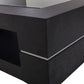 HomeRoots 14" Black Oak Veneer and Glass Coffee Table