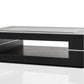 HomeRoots 14" Black Oak Veneer and Glass Coffee Table