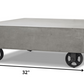 HomeRoots 14" Concrete and Metal Coffee Table in Grey Finish