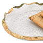HomeRoots 14" Glass Oval Platter With Edge Gold Leaf Finish
