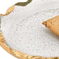 HomeRoots 14" Glass Oval Platter With Edge Gold Leaf Finish