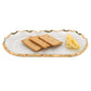 HomeRoots 14" Glass Oval Platter With Edge Gold Leaf Finish