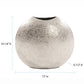 HomeRoots 14' Hammered Silver Disc Shape Decorative Vase