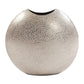 HomeRoots 14' Hammered Silver Disc Shape Decorative Vase