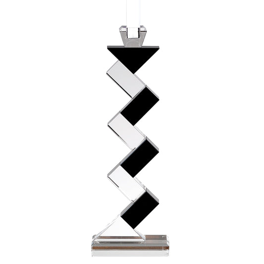 HomeRoots 14 Hand Crafted Crystal Pair of Black Accent Candlesticks
