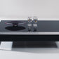 HomeRoots 14" Lacquer MDF and Steel Coffee Table in Ebony Finish