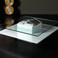 HomeRoots 14" MDF and Glass Coffee Table in Glossy White Finish