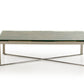 HomeRoots 14" Mosaic Wood Glass and Steel Coffee Table