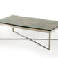 HomeRoots 14" Mosaic Wood Glass and Steel Coffee Table