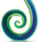 HomeRoots 14 Mouth Blown Art Glass Blue and Green Centerpiece on Base
