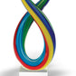 HomeRoots 14 Mouth Blown Art Glass Rainbow Centerpiece on Base