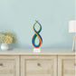 HomeRoots 14 Mouth Blown Art Glass Rainbow Centerpiece on Base