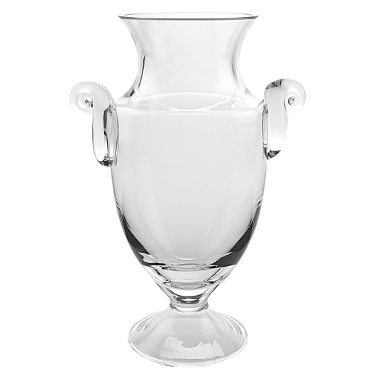 HomeRoots 14 Mouth Blown Crystal European Made Trophy Vase