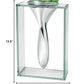HomeRoots 14 Mouth Blown Crystal Non Tarnish Aluminum and Glass Vase