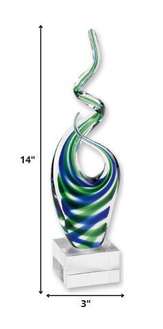 HomeRoots 14 MultiColor Glass Art Glass Centerpiece