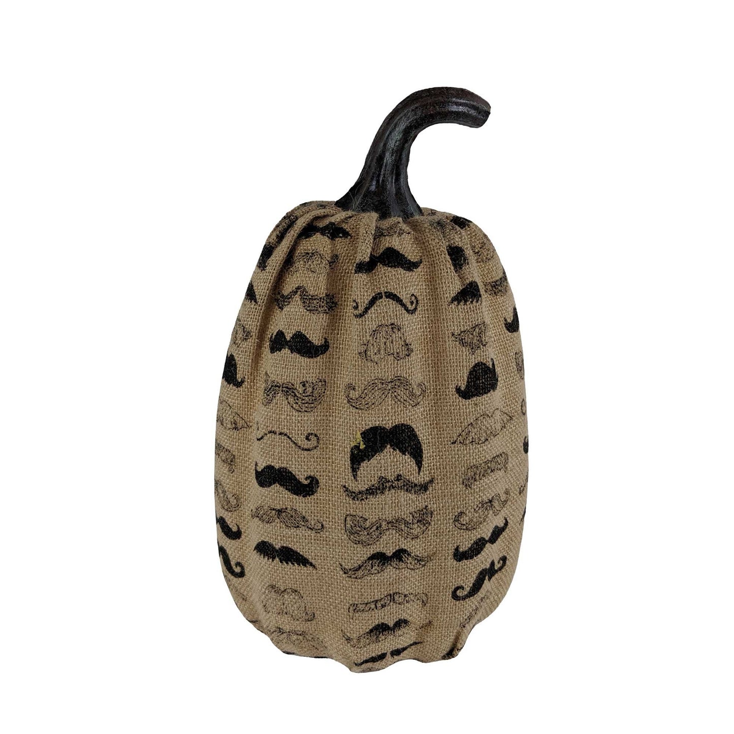 HomeRoots 14" Mustache Burlap Pumpkin Sculpture