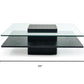 HomeRoots 14" Oak MDF Glass and Veneer Coffee Table