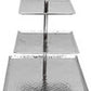 HomeRoots 14" Silver Square Stainless Steel Hammered Handmade Three Tier Tray