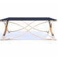 HomeRoots 14" Smoked Glass and Rosegold Stainless Steel Coffee Table