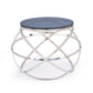 HomeRoots 14" Smoked Glass And Stainless Steel End Table