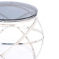 HomeRoots 14" Smoked Glass And Stainless Steel End Table