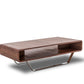 HomeRoots 14" Veneer and Steel Coffee Table With Walnut Finish