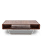 HomeRoots 14" Veneer and Steel Coffee Table With Walnut Finish